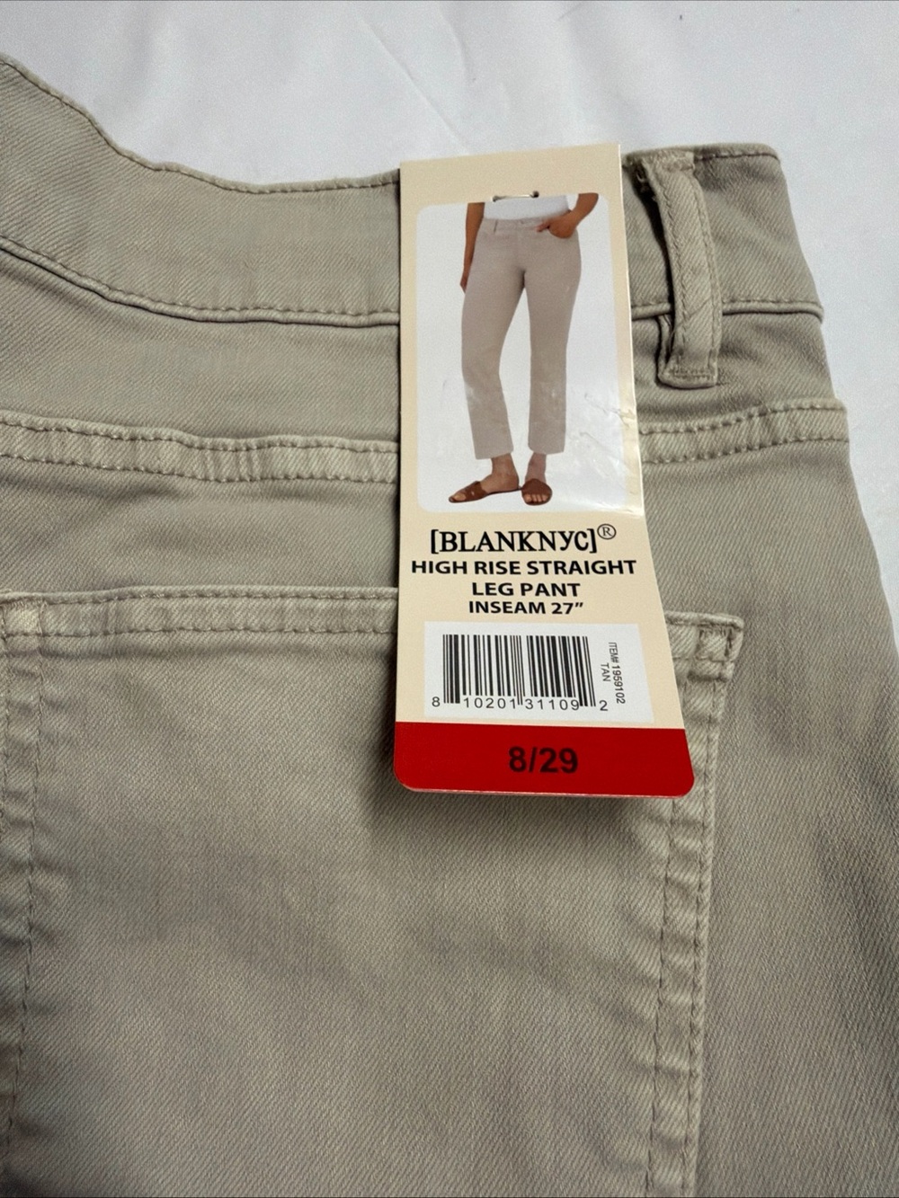 Blank NYC High Rise Straight Leg Jeans — Beige/Taupe